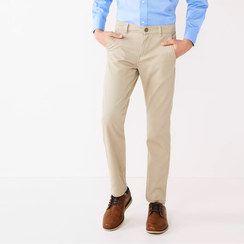 IZOD Boy’s Regular Fit Khaki Pants 100% Cotton Size 12 Flat Front Chino